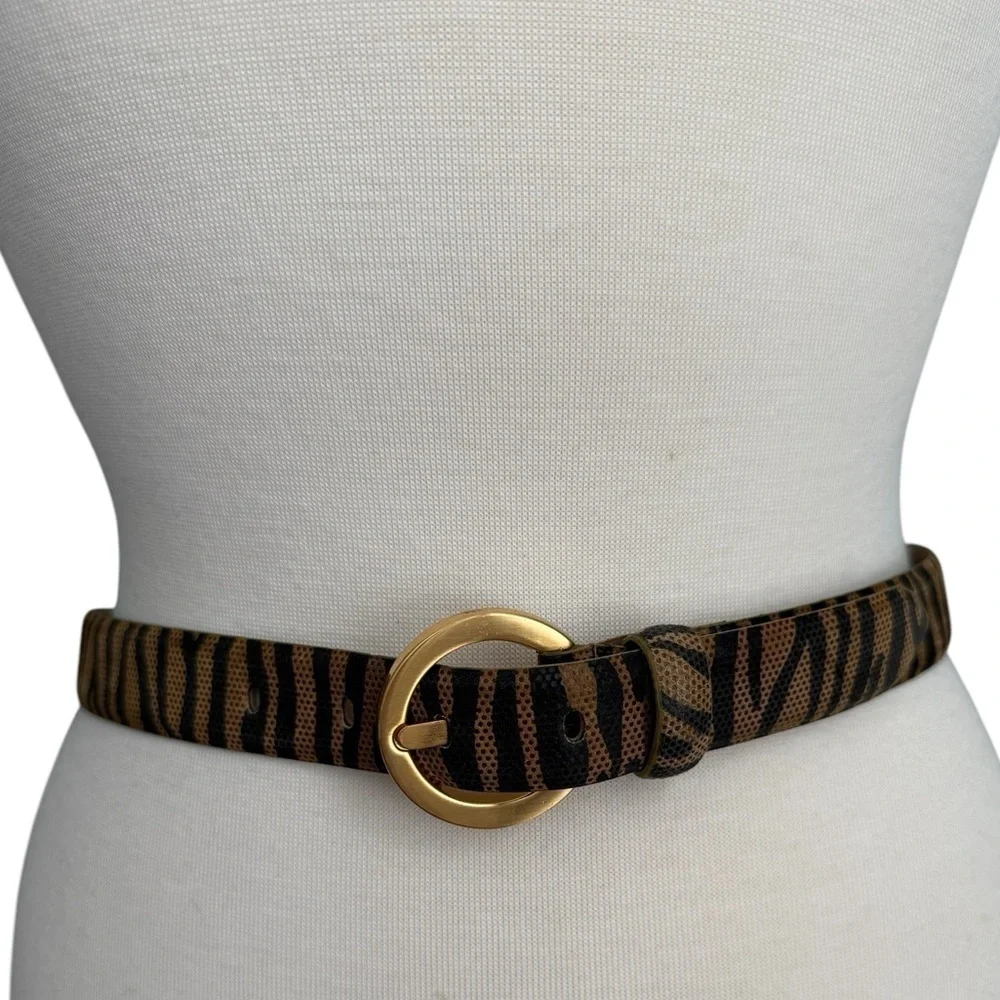 Donna Katz Vintage Tiger Stripes Leather Belt